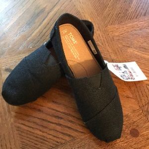 Black Burlap Toms, Men’s Size 7